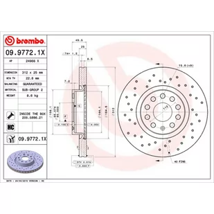 Tarcza hamulcowa BREMBO 09.9772.1X - Tarcze hamulcowe - miniaturka - grafika 1