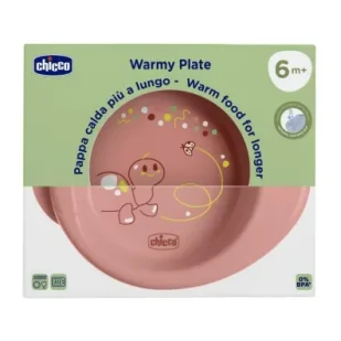 Chicco Talerz podgrzewany brzoskwiniowy 6m+ - Miseczki i talerzyki dla dzieci - miniaturka - grafika 1