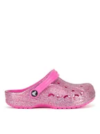 Buty dla dziewczynek - Crocs Klapki BAYA GLITTER CLOG K 207015-7AA Różowy - miniaturka - grafika 1