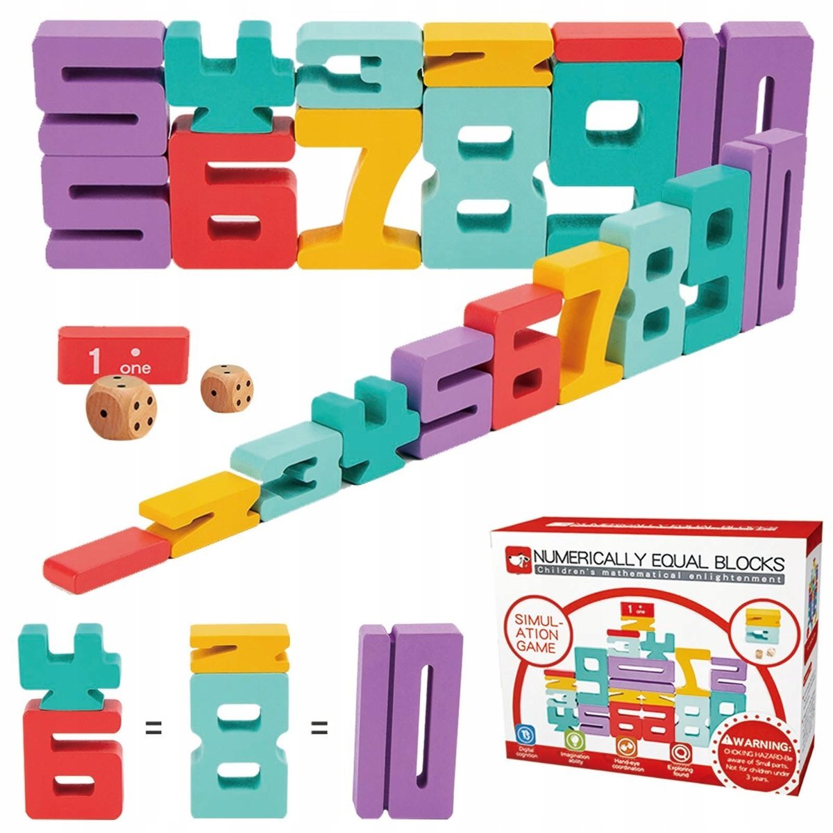 DR MUYA Zabawki Montessori Dla Dzieci Od 3 Lat Klocki Drewniane Edukacyjne