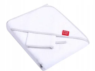UVIE Okrycie k��pielowe bawe��niane z myjk�� 80X80 CM, bia��e - Okrycia kąpielowe dla dzieci - miniaturka - grafika 1