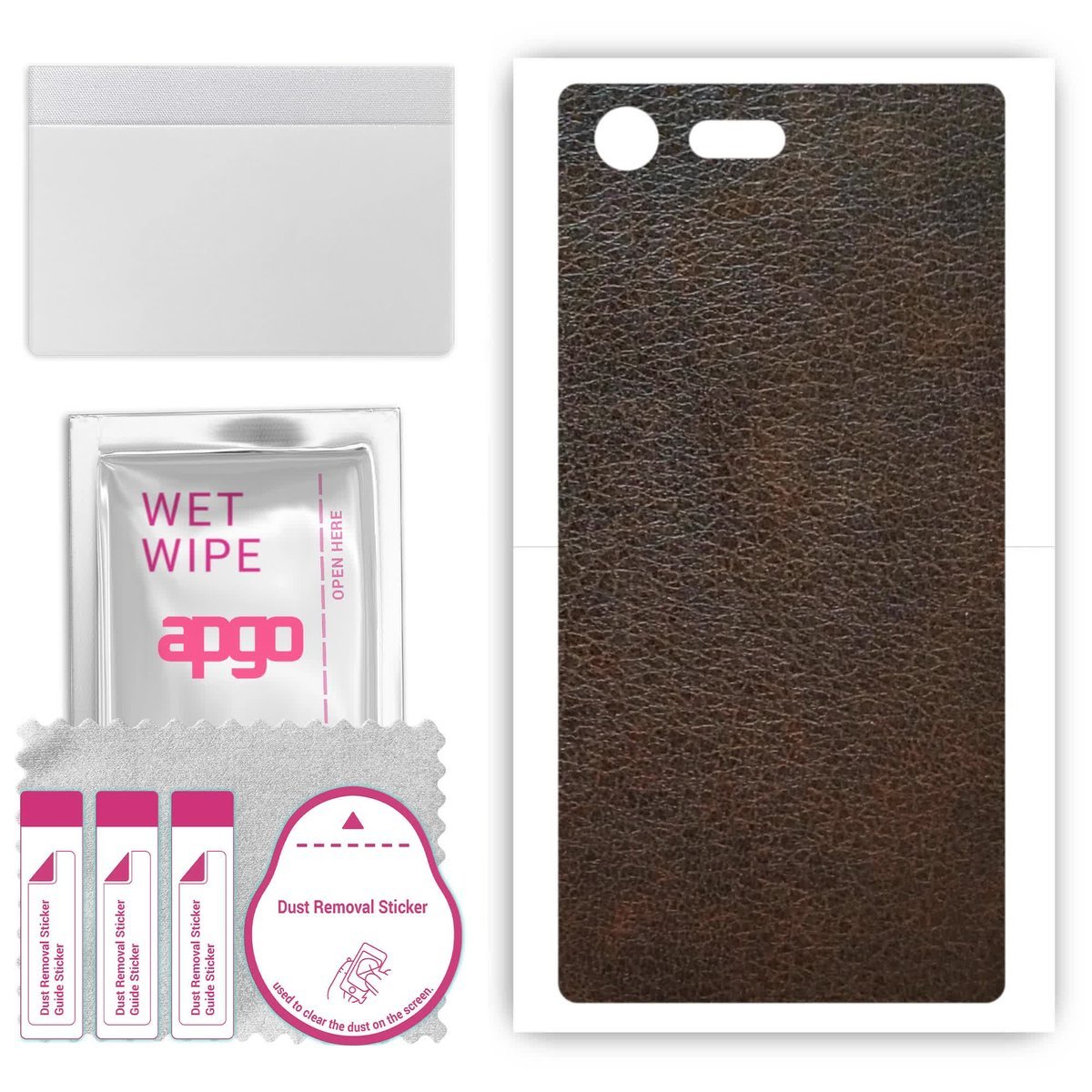 Folia naklejka skórka strukturalna na TYŁ do Sony Xperia X Compact - Skóra Brązowa - apgo SKINS