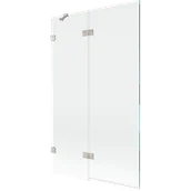 Parawany nawannowe - Mexen Lunar parawan nawannowy 2-skrzydłowy lewy 110 x 150 cm, transparent, nikiel szczotkowany - 897-110-100-97-00-L - miniaturka - grafika 1