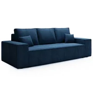Sofy i kanapy - Sofa rozkładana AGA, sofa z funkcją spania i podstawą do spania, sofa w kolorze: niebieski, sofa rozkładana w tkaninie sztruksowej - miniaturka - grafika 1