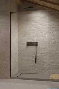 Radaway Modo SL Black II kabina Walk-in 95x200 lewa czarny mat/szkło przejrzyste 10319095-54-01L - Kabiny prysznicowe - miniaturka - grafika 1