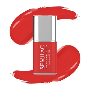 Semilac Lakier hybrydowy One Step Glossy, S530 Scarlet - Lakiery hybrydowe - miniaturka - grafika 1