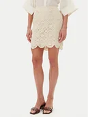 Spódnice - Vila Spódnica mini Risse 14105865 Beżowy Regular Fit - miniaturka - grafika 1