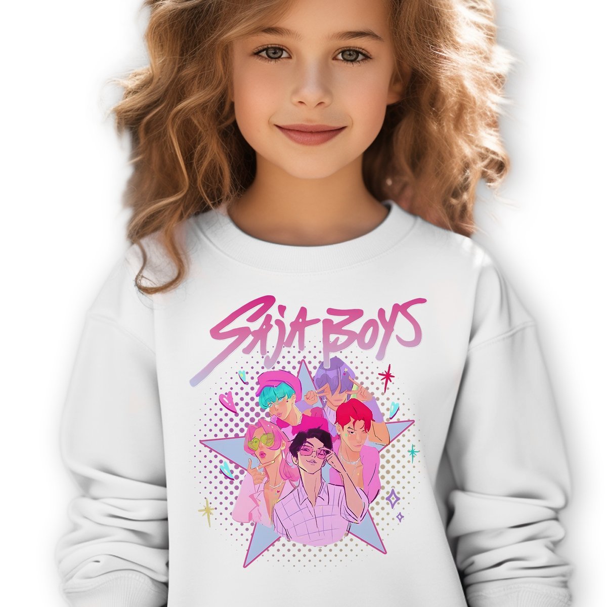 Bluza Dziecięca Biała SAJA BOYS Do Przedszkola K-pop Muzyka Wz Rozm 140 cm