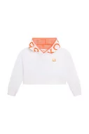 Bluzy dla dziewczynek - Michael Kors bluza bawełniana dziecięca kolor biały z kapturem z nadrukiem - miniaturka - grafika 1