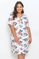 Bielizna nocna - Koszulka nocna Scarlett PLUS SIZE biała XXL - miniaturka - grafika 1
