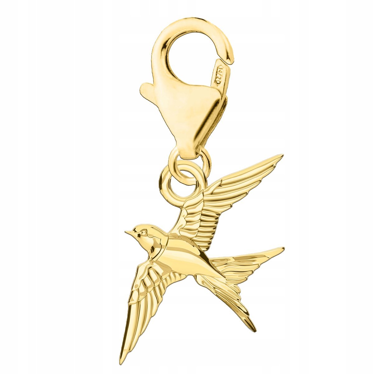 Złota Zawieszka Ptak Ptaszek Jaskółka Jaskółeczka Wróbel SREBRO 925