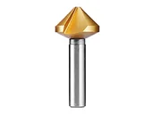 Narzędzia warsztatowe - Pogłębiacz stożkowy 90° 3-ostrzowy 12,4 mm z chwytem walcowym | DIN 335-C | HSS TiN - 43102125 - miniaturka - grafika 1