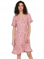 Sukienki - ONLY SUKIENKA Z FALBANAMI WE WZÓR Z DEKOLTEM V 40 JPA - miniaturka - grafika 1