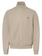 Bluzy męskie - Fred Perry Męska bluza rozpinana Mężczyźni beżowy jednolity, XL - miniaturka - grafika 1