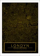 Plakaty - Galeria Plakatu, Londyn mapa złota, 40x60 cm - miniaturka - grafika 1