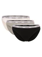 Majtki damskie - Calvin Klein Majtki w 3-paku Kobiety Bawełna beżowy|czarny|szary jednolity, L - miniaturka - grafika 1