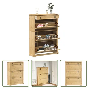 The Living Store Szafka na buty Corona 99x32x138 cm lite drewno sosnowe - Szafki na buty The Living Store Szafka na buty Corona 99x32x138 cm lite drewno sosnowe - Szafki na buty - miniaturka - grafika 1