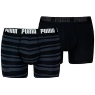 Majtki męskie - Męskie bokserki Puma Everyday Striped Boxers 2P Rozmiar: M / Kolor: czarny - miniaturka - grafika 1