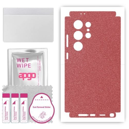 folia naklejka skórka strukturalna na TYŁ+BOKI do Samsung Galaxy S24 Ultra - Różowy Pastel Matowy - apgo SKINS