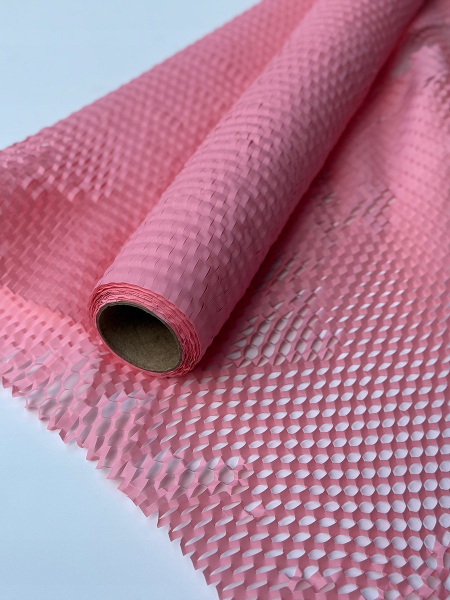Folia florystyczna do pakowania prezentow Plaster miodu Różowy 50cmX10m