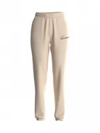 Spodnie sportowe damskie - Damskie spodnie dresowe Guess Allycia Cuff Long Pants - beżowe - GUESS - miniaturka - grafika 1