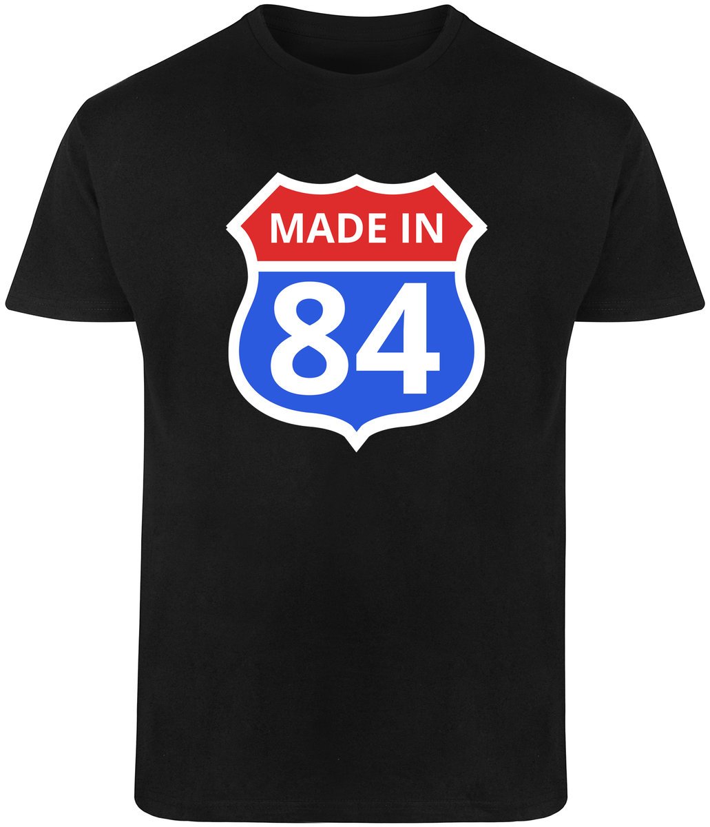 T-Shirt Męski Prezent 40 Urodziny Route 66 Koszulka Czarna R-Xs A709