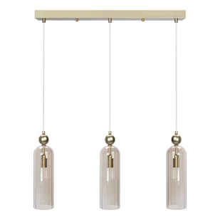 Potrójna lampa wisząca Regina 1240 szklane tuby złoty przezroczysty - Lampy sufitowe Potrójna lampa wisząca Regina 1240 szklane tuby złoty przezroczysty - Lampy sufitowe - miniaturka - grafika 1