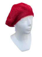 Koszulki i topy damskie - Beret damski marki TOPSHOP kolor czerwony, r. uniwersalny, SUPER OFERTA! - miniaturka - grafika 1