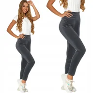 Legginsy - Moraj Miękkie Legginsy Welurowe 1400-034 grey L/XL - miniaturka - grafika 1