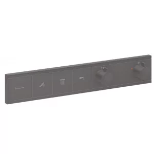 HANSGROHE 15381340 RainSelect Bateria termostatyczna do 3 odbiorników, podtynkowa, element zewnętrzny Czarny Chrom Szczotkowany - Baterie podtynkowe - miniaturka - grafika 1