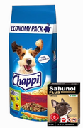 Sucha karma dla psów - CHAPPI 13,5kg - sucha karma dla psów z wołowiną, drobiem i warzywami + Sabunol Plus - Obroża przeciw pchłom i kleszczom dla psa 50cm - miniaturka - grafika 1