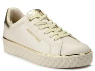 Sneakersy damskie - Buty sneakersy damskie beżowe ze złotymi dodatkami Marco Tozzi 23705-40 - miniaturka - grafika 1