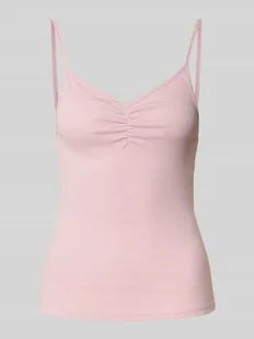 Top na ramiączkach o kroju slim fit z czystej bawełny model ‘CARLOTTA’ - Koszulki i topy damskie - miniaturka - grafika 1