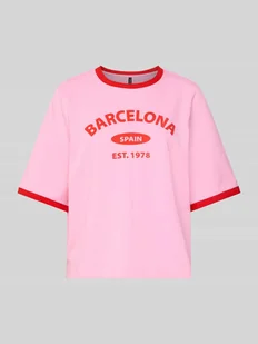 T-shirt o kroju relaxed fit z czystej bawełny model ‘TOVA’ - Koszulki i topy damskie - miniaturka - grafika 1
