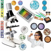 Mikroskopy i lupy - Mikroskop dla Dzieci Naukowy Szkolny Zestaw Preparatów 24 el. na Prezent ! - miniaturka - grafika 1