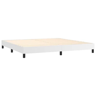 Lumarko Łóżko kontynentalne z materacem, białe, ekoskóra 200x200 cm - Łóżka - miniaturka - grafika 5
