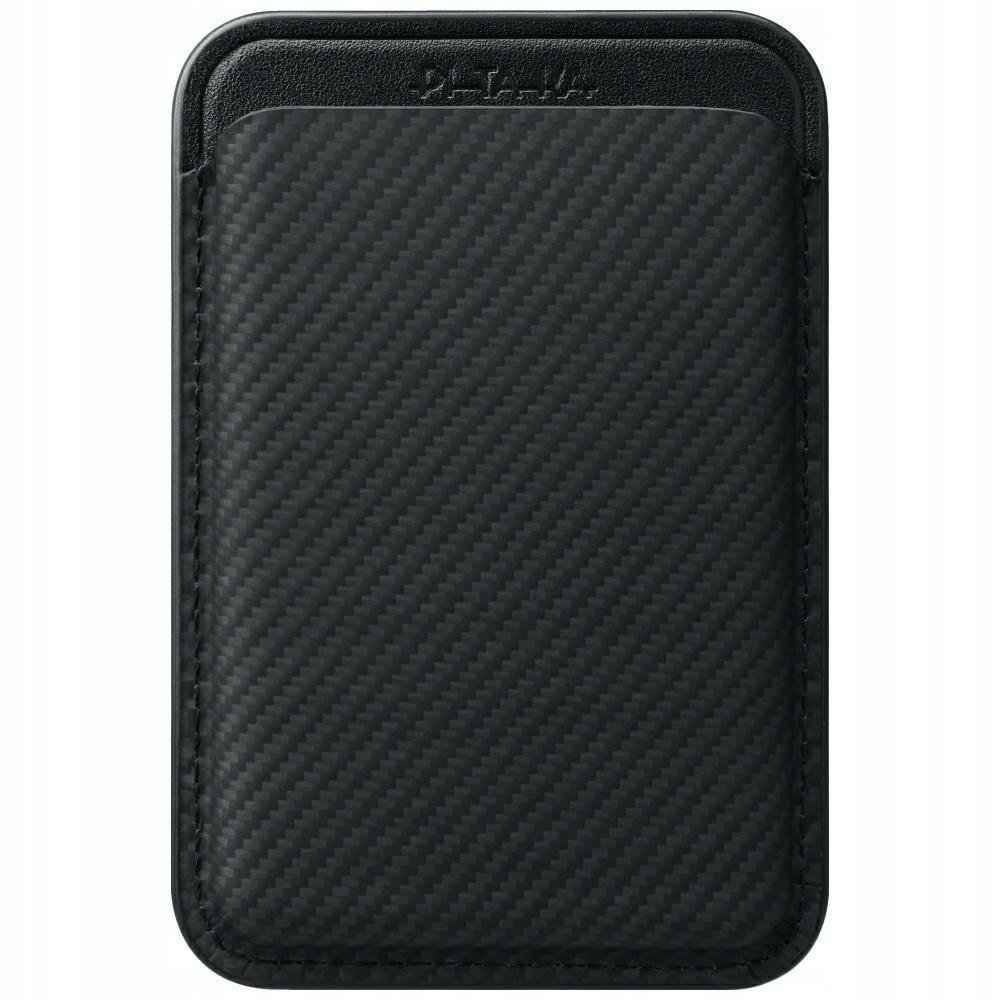 Portfel magnetyczny Pitaka Woven Wallet MagSafe do telefonu czarno szary