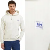 Bluzy męskie - Lee WORKWEAR WW HOODIE Ecru LUŹNA BIAŁA BAWEŁNIANA BLUZA Z KAPTUREM XXL - miniaturka - grafika 1