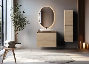 Meble łazienkowe podwieszane jasny dąb D1-D49 - Meble łazienkowe Meble łazienkowe podwieszane jasny dąb D1-D49 - Meble łazienkowe - miniaturka - grafika 1