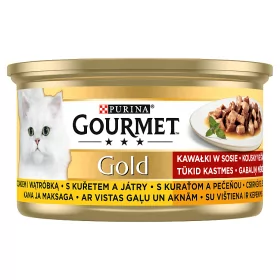 Purina Gourmet Gold kurczak/ wątróbka w sosie 85g - Mokra karma dla kotów - miniaturka - grafika 1
