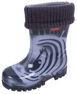 Buty dla dziewczynek - Czarno-białe, ocieplane kalosze dziecięce zebra DEMAR - miniaturka - grafika 1