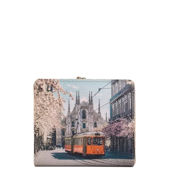 Mały portfel damski YNOT? Milano Mediolan Duomo na karty bilon i banknoty
