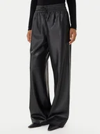 Spodnie damskie - BOSS Spodnie z imitacji skóry Talpina 50548123 Czarny Relaxed Fit - miniaturka - grafika 1