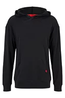 Bluzy męskie - HUGO Męska bluza z kapturem Labelled Sweat Hood, czarny (Black1), S - miniaturka - grafika 1