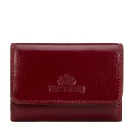 Portfele - Mały damski portfel ze skóry na zatrzask czerwony - miniaturka - grafika 1