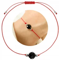 Bransoletki - Czarny turmalin bransoletka srebro 925 pudełko - miniaturka - grafika 1