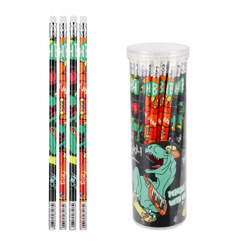Ołówek z gumką HB Dino 48szt