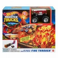 Tory, garaże, parkingi - Mattel zestaw Monster Trucks Fire Through # z wartością produktów powyżej 89zł! - miniaturka - grafika 1