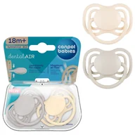 Smoczki uspokajające - Canpol Babies Smoczek Silikonowy Symetryczny Dental Air 18m+ Kremowy - miniaturka - grafika 1