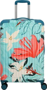 Walizka średnia Travelite Cruise Print 67 cm turkusowa lilia - Walizki - miniaturka - grafika 1